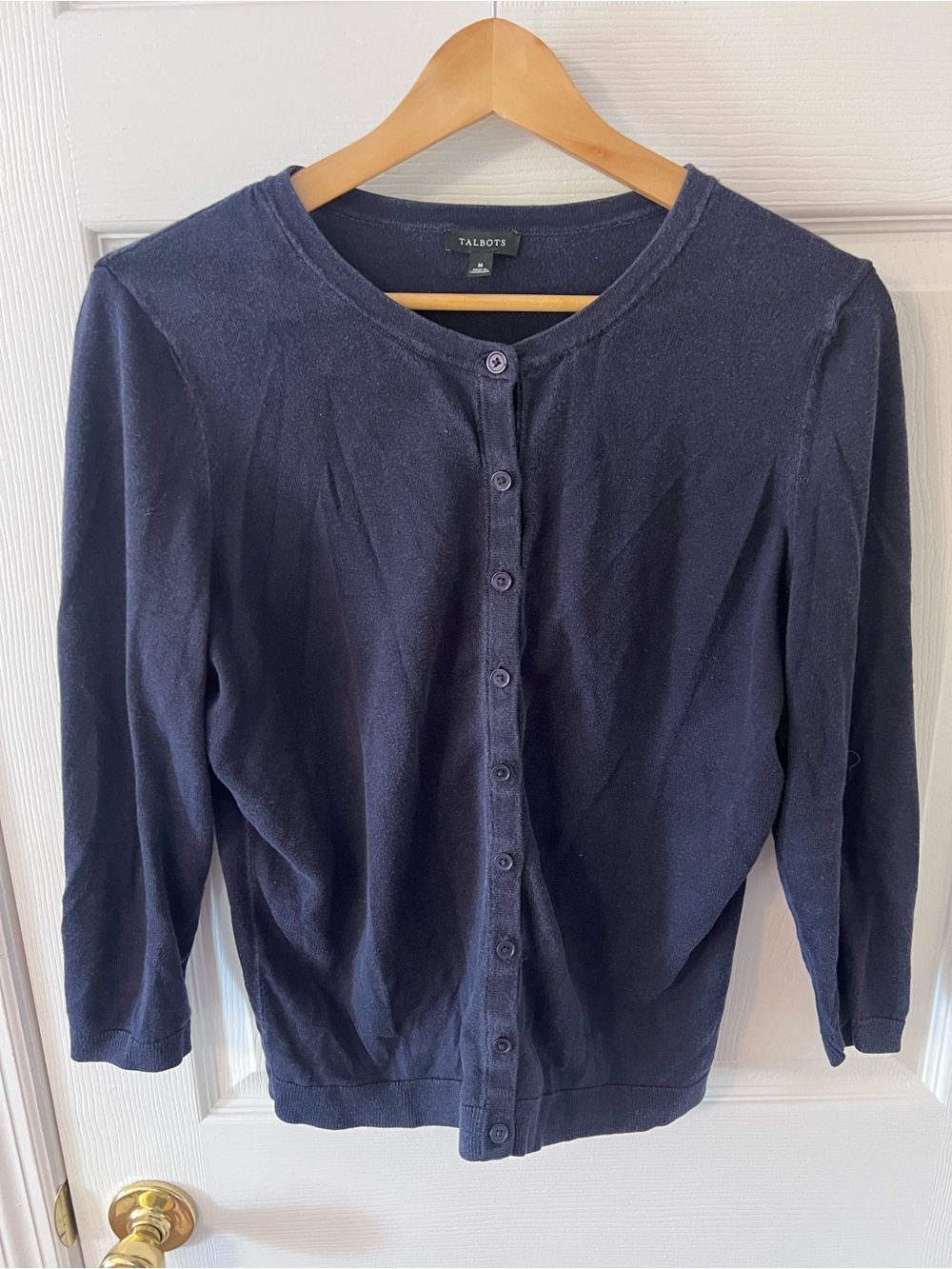 Talbots Navy Button-Front Cardigan Size M - Picture 5 of 8
